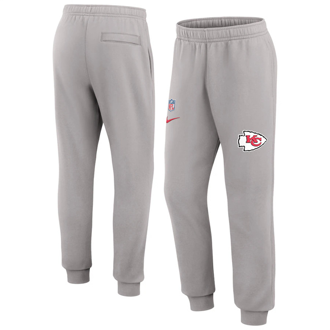 Men's Kansas City Chiefs Gray Chop Block Fleece Sweatpants